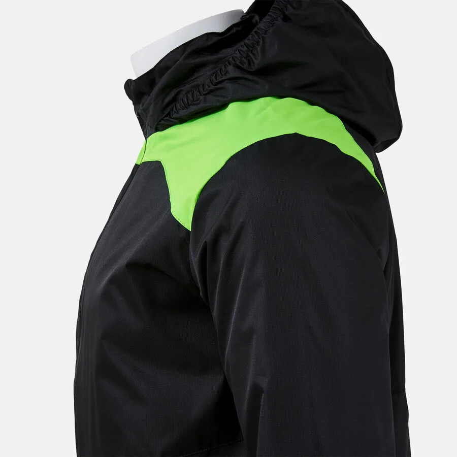 Trivor II Regenjacke — Schwarz-Neongrün in Schwarz-Neongrün, Seitenansicht