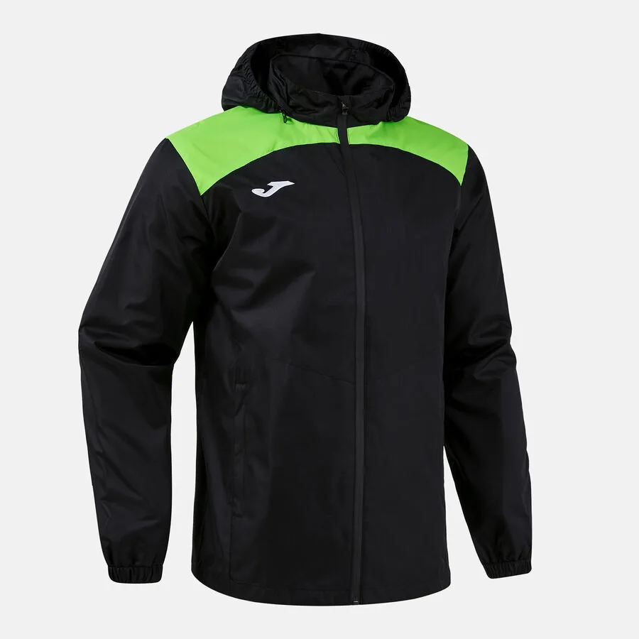 Trivor II Regenjacke — Schwarz-Neongrün in Schwarz-Neongrün, Schrägansicht
