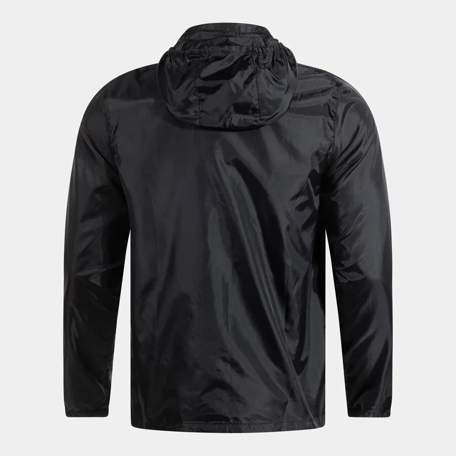 Rain Regenjacke — Schwarz in Schwarz, Rückansicht