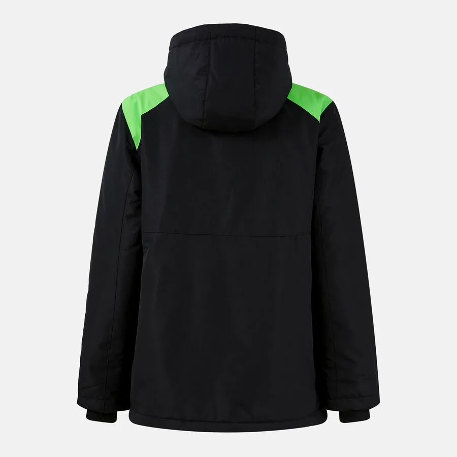 Trivor II Anorak Women — Schwarz-Neongrün in Schwarz-Neongrün, Rückansicht