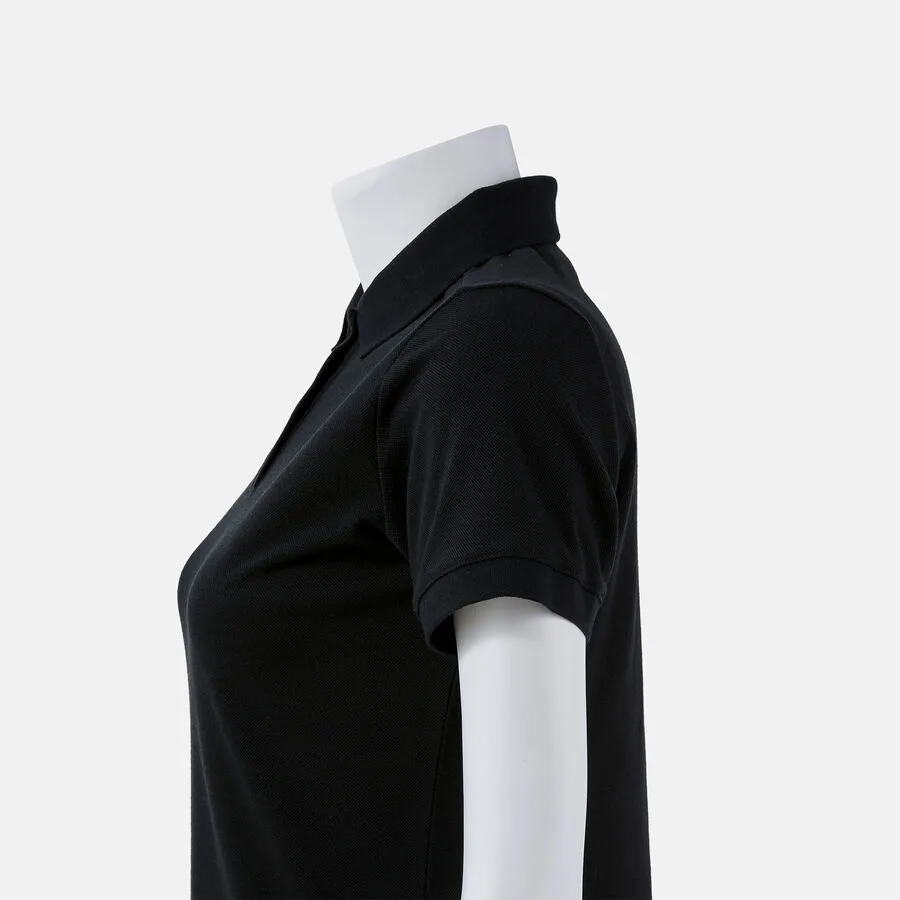 Bali III Polo Women — Schwarz in Schwarz, Seitenansicht