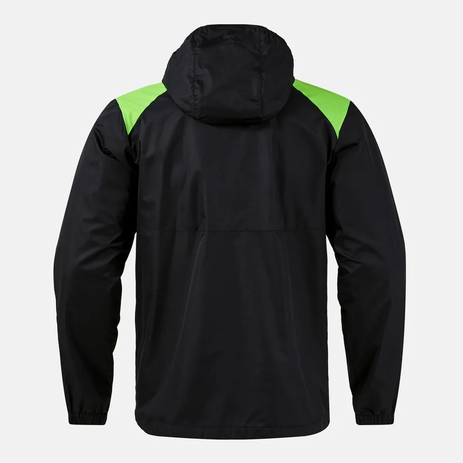 Trivor II Regenjacke — Schwarz-Neongrün in Schwarz-Neongrün, Rückansicht