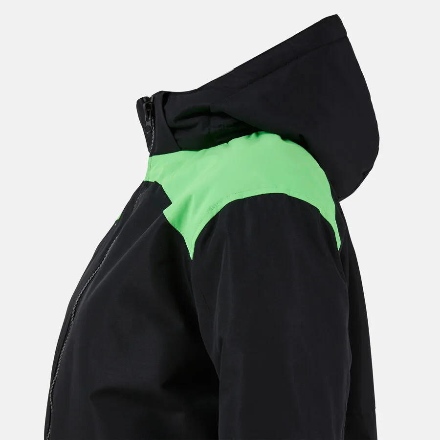 Trivor II Anorak Women — Schwarz-Neongrün in Schwarz-Neongrün, Seitenansicht
